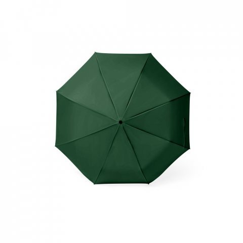 ARON. Guarda-chuva, dobr&aacute;vel, de 21'' em poli&eacute;ster 100% reciclado pongee 190T - Verde escuro