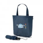 SKYLAR. Guarda-chuva 2 em 1 com sacola de compras em poli&eacute;ster reciclado incluso - Azul