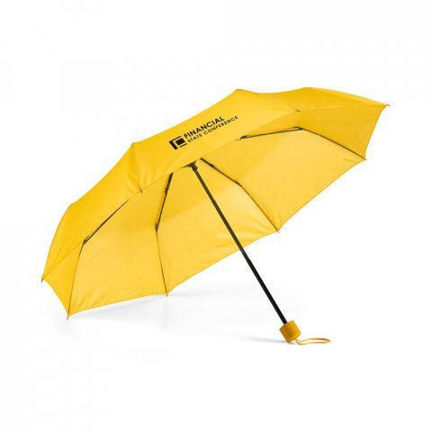 MARIA. Guarda-chuva, dobr&aacute;vel, em poli&eacute;ster 190T - Amarelo