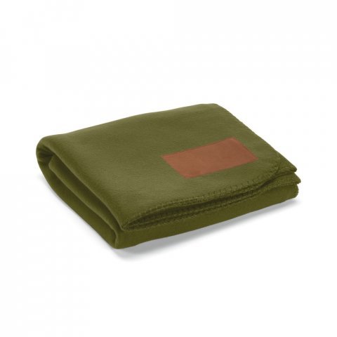 COZY. Manta em tecido polar, 100% poli&eacute;ster reciclado (100% rPET) (140 g/m&sup2;) - Verde tropa