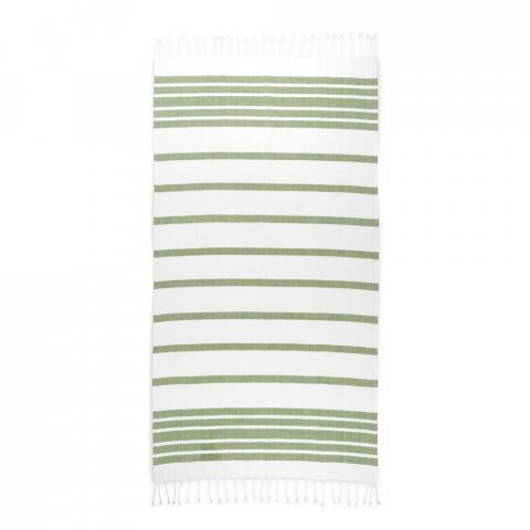 MALLORCA. Toalha de praia em algodão (70% reciclado) e poliéster (30% reciclado) (180 g/m²) - Verde