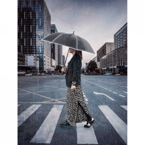 FINNLEY. Guarda-chuva de 27" em poli&eacute;ster 100% reciclado pongee 190T &agrave; prova de vento