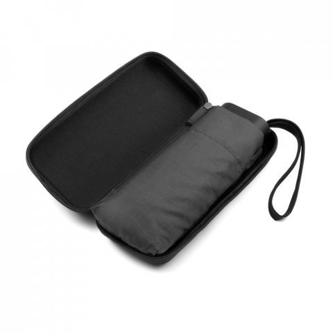 EMMA. Mini guarda-chuva compacto de 19&rdquo; em pongee 190T - Preto