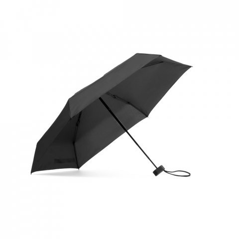 EMMA. Mini guarda-chuva compacto de 19&rdquo; em pongee 190T - Preto