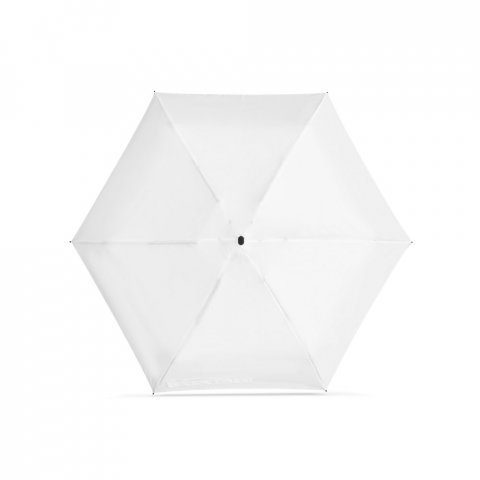 EMMA. Mini guarda-chuva compacto de 19&rdquo; em pongee 190T - Branco