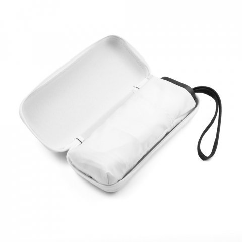 EMMA. Mini guarda-chuva compacto de 19&rdquo; em pongee 190T - Branco