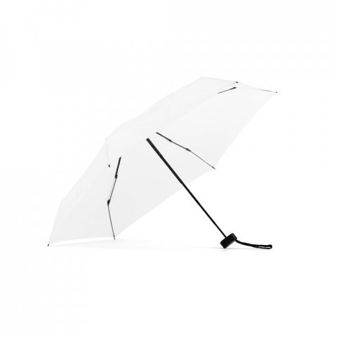 EMMA. Mini guarda-chuva compacto de 19&rdquo; em pongee 190T - Branco