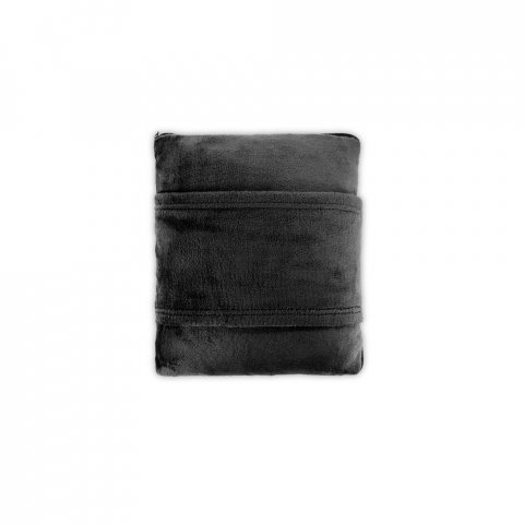 SNUGGY. Manta 3 em 1 em tecido polar (220 g/m&sup2;) ideal para viagens - Preto