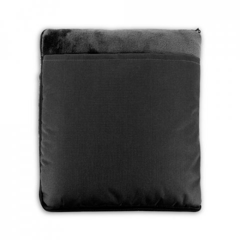 SNUGGY. Manta 3 em 1 em tecido polar (220 g/m&sup2;) ideal para viagens - Preto