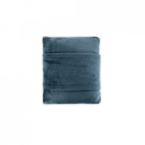 SNUGGY. Manta 3 em 1 em tecido polar (220 g/m&sup2;) ideal para viagens - Azul