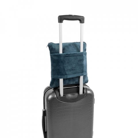 SNUGGY. Manta 3 em 1 em tecido polar (220 g/m&sup2;) ideal para viagens - Azul