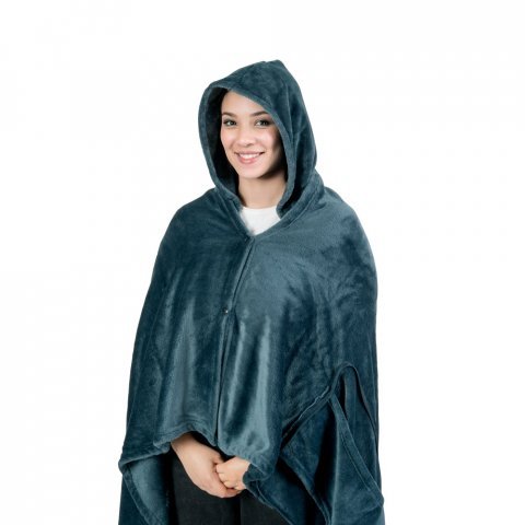 SNUGGY. Manta 3 em 1 em tecido polar (220 g/m&sup2;) ideal para viagens - Azul