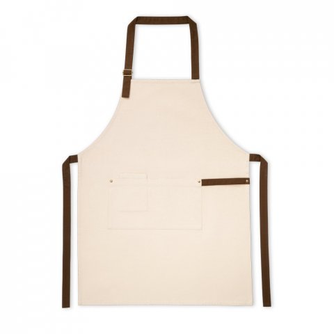 BOSI. Avental 100% algod&atilde;o canvas (320 g/m&sup2;) - Natural claro