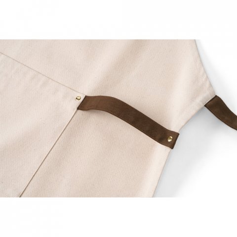 BOSI. Avental 100% algod&atilde;o canvas (320 g/m&sup2;) - Natural claro
