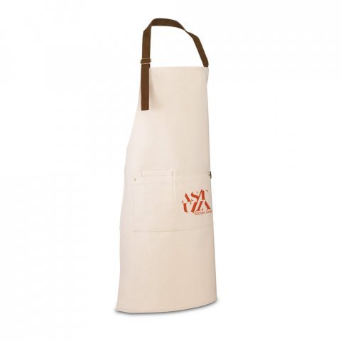 BOSI. Avental 100% algod&atilde;o canvas (320 g/m&sup2;) - Natural claro
