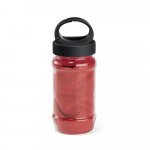 ARTX PLUS. Conjunto composto toalha e garrafa em poliamida e poli&eacute;ster - Vermelho