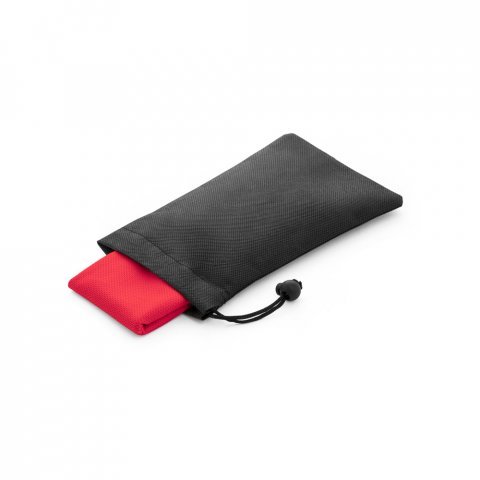 BERNAL. Toalha esportiva refrescante em poli&eacute;ster 100% reciclado com bolsa em non-woven - Vermelho
